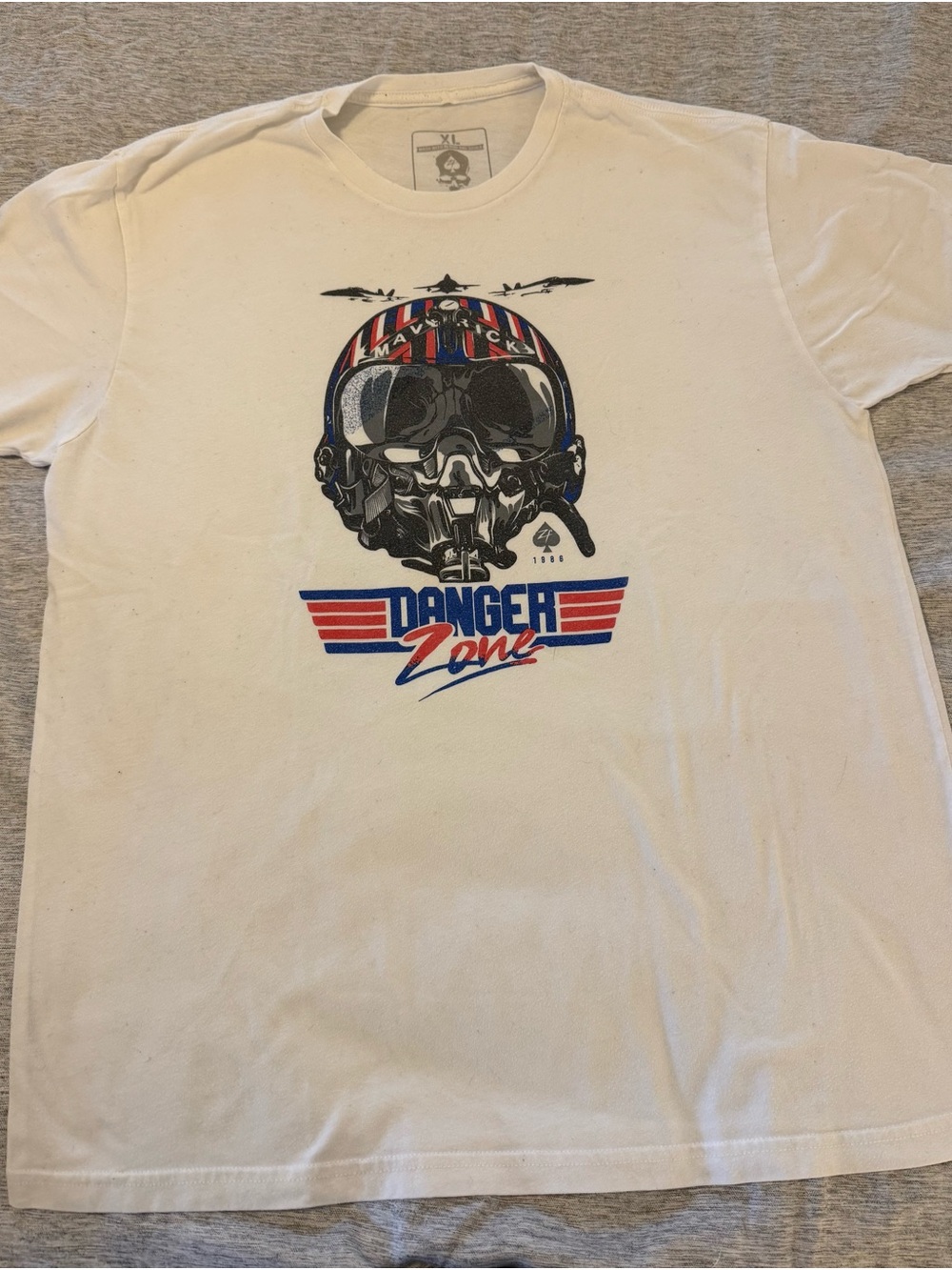 Zero Foxtrot Men’s Graphic Tee - White Maverick Danger Zone XL